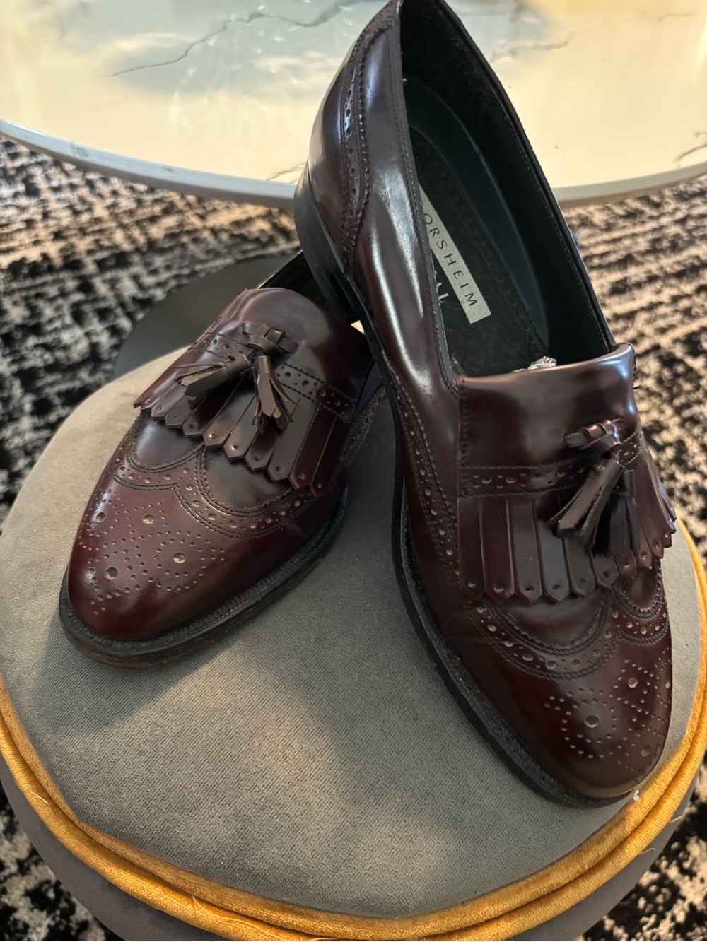 Florsheim Men's Burgundy Tassel Wingtip Loafers(1)